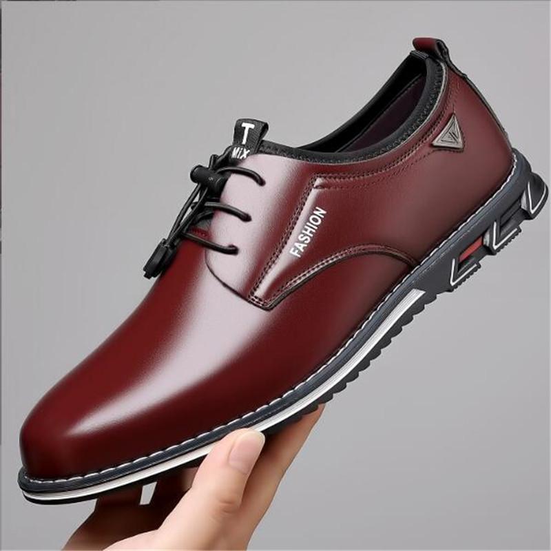 

Men Casual Shoes Brand Classic Casual Men Pu Leather Shoes Black Hot Sale Breathable Business Lace-Up Men Shoes Big Size 48