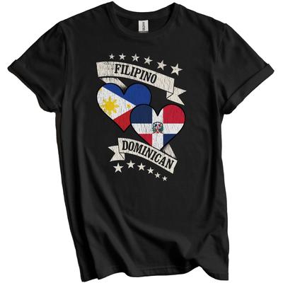 Philippinische Dominikanische Herzflaggen Philippinen Dominikanische Republik T-Shirt