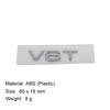 3D V8T V6T V6 V8 T for A1 A3 A5 A6 A4 A7 Q3 Q5 Q7 car Hood Fender trunk Rear Bonnet Nameplate Decal Emblem Badge Sticker