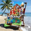 Custom Name Personalized ONE PIECE Print Beach Towel, for Trip Camping Beach Party Home Decor, Birthday Gift for Family & Friends