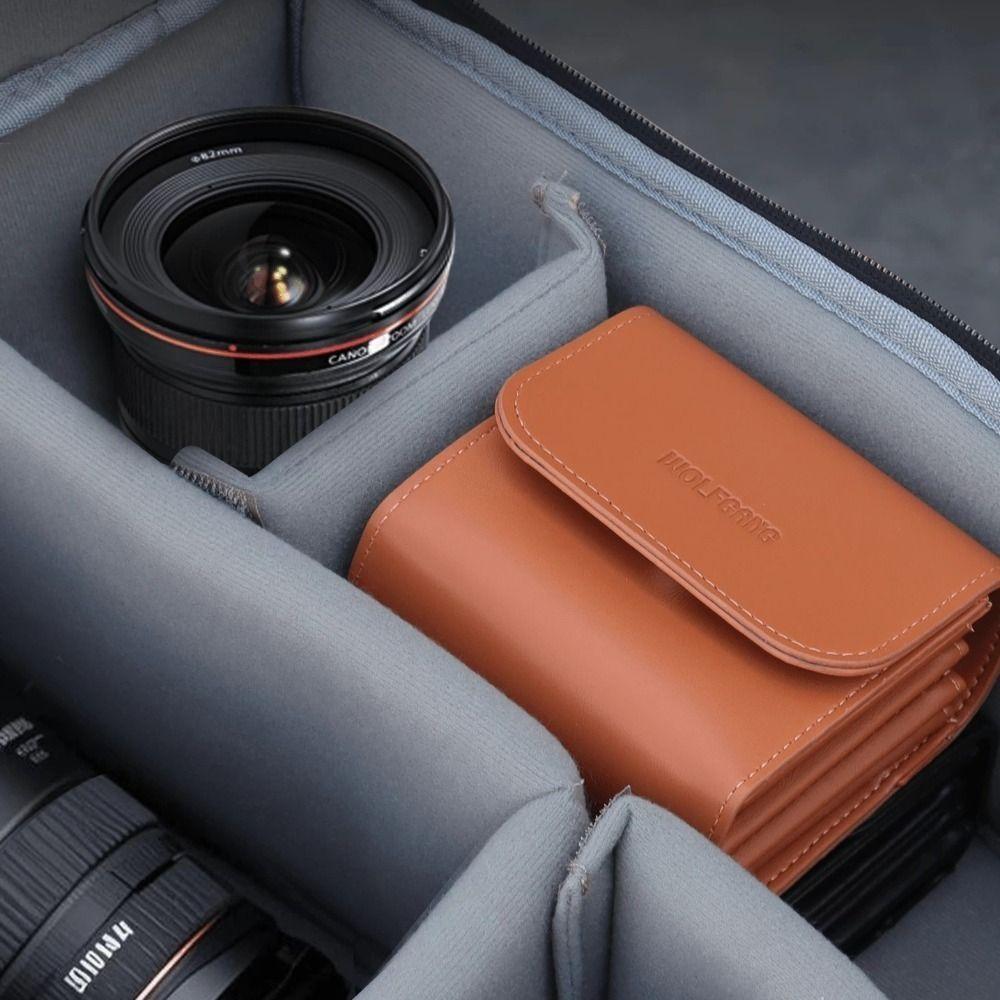 6 Pockets Filter Pouch Dustproof Filter Carrying Case Camera Lens Filter Bag  For Photography