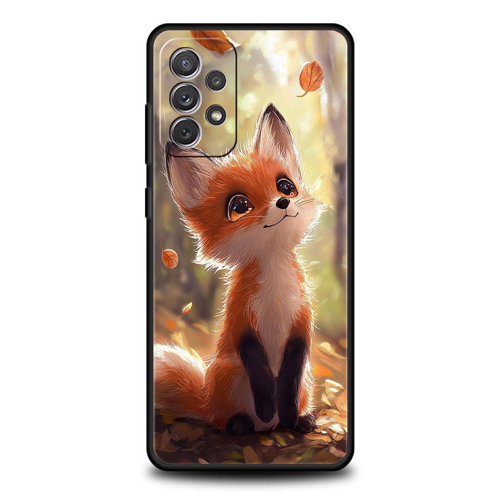 Red Fox Phone Case for Samsung Galaxy A55 A35 A17 A07 A15 A13 A25 A51 A71 A72 A73 A32 A52 A52S A41 5G Soft TPU Shell Fundas Capa
