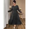 Plus-size Women's Polka Dot Loose Long-sleeved Dress