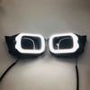 2PCS For Ford Ranger T8     LED Car DRL Daytime Running Light driving fog lamp with Turning Yellow Signal