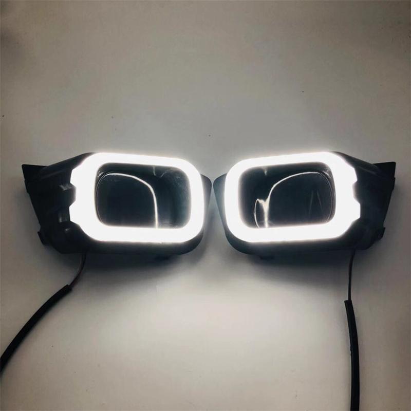 2PCS For Ford Ranger T8 LED Car DRL Daytime Running Light driving fog lamp with Turning Yellow Signal