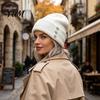 Autumn Winter Outdoor Headgear Heart Rhinestone Knitted Hat, Women Glitter Warm Cuffed Skull Cap with Rhinestones Stretchy Knit for Daily Street Wear