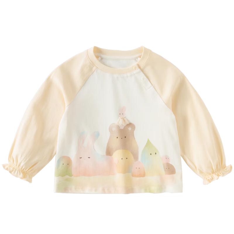 Dave & Bella Girls' Cartoon Long-Sleeve Cotton T-Shirt