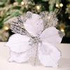 1PCS Christmas Ornament Golden Red Simulation Christmas Flower Handmade Maple Leaf Decorative Flower Christmas Flower Pendant