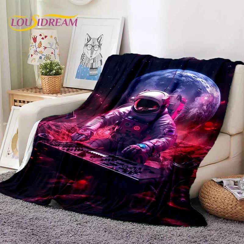 Astronaut Universe Spaceman Outer Space Cartoon Soft Flannel Blanket for Beds Bedroom Sofa Picnic,Throw Blanket Outdoors Leisure