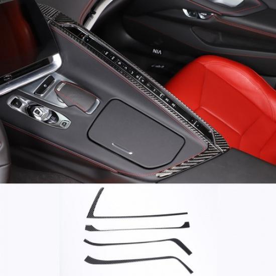 Carbon Central Control Air Condition Switch Sticker Kit For Corvette C8 -24