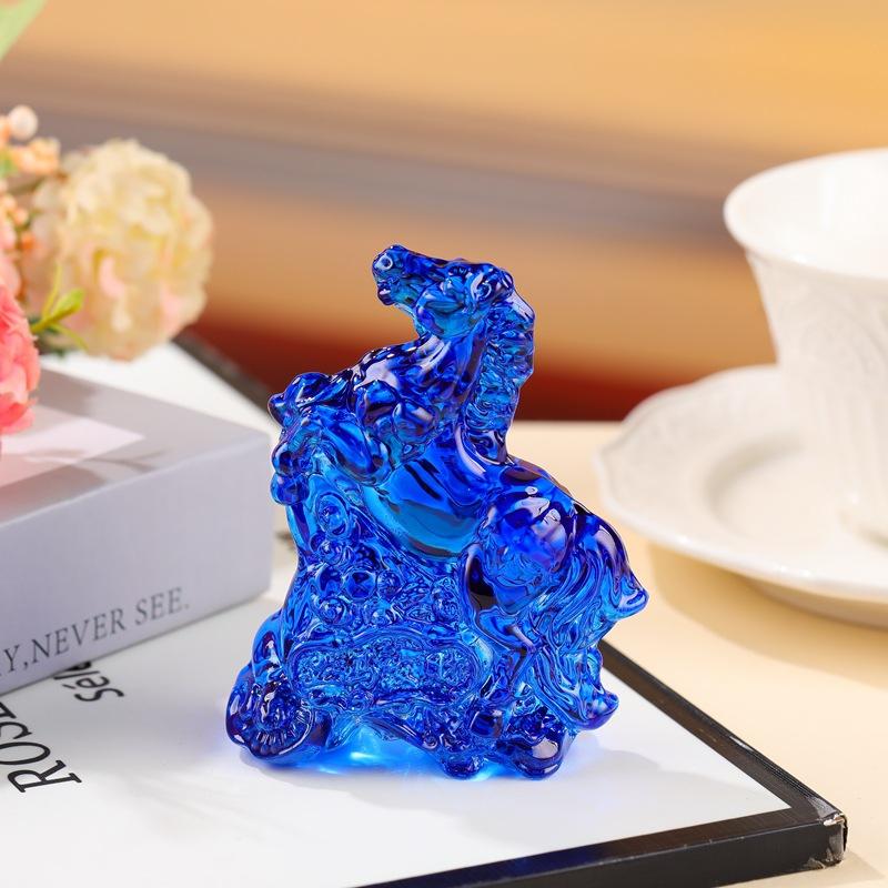 2026 Statuie Zodiac Cal Colecție Feng Shui Cristal Lux Ușor Ornament Prindător de Soare Cal Decor Birou Acasă