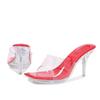 Fashion Liyke Summer Fashion Transparent Platform Slippers PVC Sandals Female Open Toe Perspex High Heels Clear Shoes Women Mules Slides