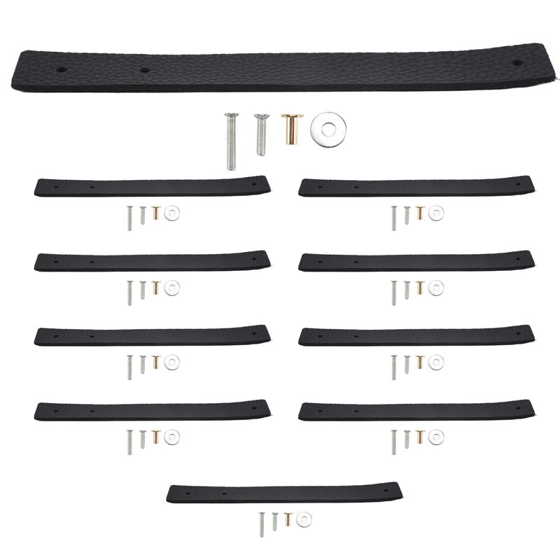 AEE2-10Pcs Wall Hooks,PU Leather Curtain Rod Holder, Leather Straps For Hanging Bracket DIY Home Storage Hook Wall Boho