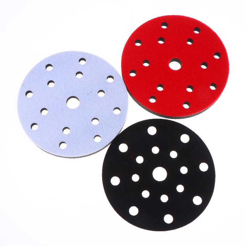 6Inch 15 Holes Pneumatic Dry Grinding Head Sponge Buffer Pad Dry Grinding Machine Soft Pad Self-Adhesive Grinding Machine Tray P
