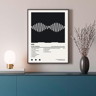 הדפסי עטיפת אלבום Black Arctic Monkeys AM אלבום מוזיקה טיפוגרפיה פוסטר אמנות קיר תמונות קנבס ציור לחדר עיצוב הבית