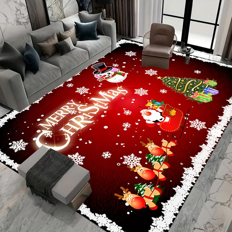 

Christmas Home Decoration Carpet Santa Claus Snowman Carpet Living Room Sofa Front Decoration Bedroom Room Bedside Foot Mat