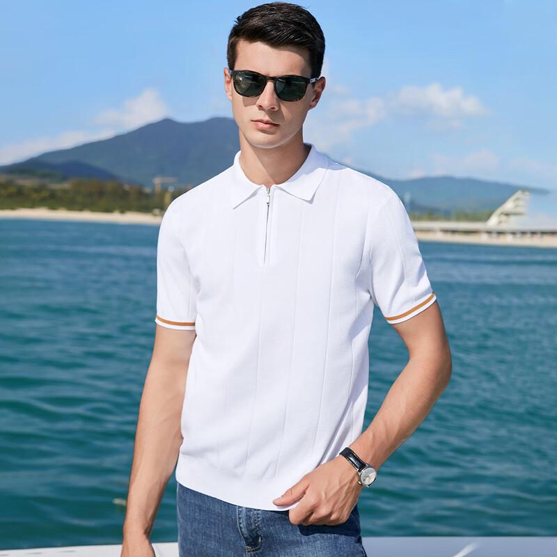 Мужская вязаная поло-рубашка Antonio 100% хлопок с молнией на полпути L