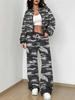 Splicing Autumn And Winter New European And American Women'S Clothing Army Green Camouflage Printing Suit Women