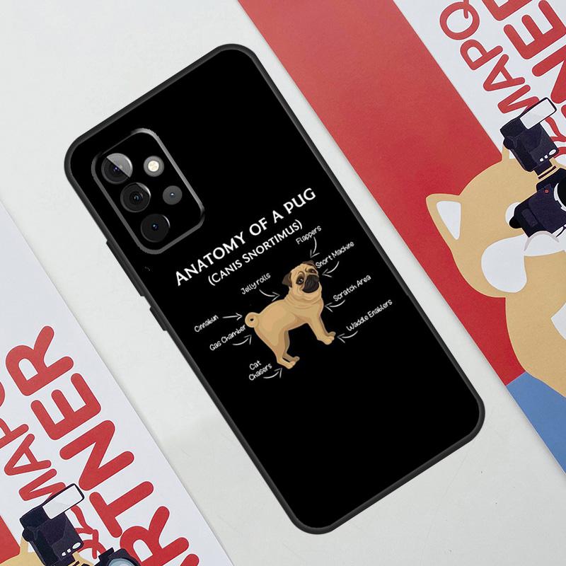 Cute Pug Dog Case For Samsung Galaxy A06 A16 A36 A56 A55 A35 A33 A53 A13 A23 A17 A54 A34 A14 A52 A32 A15