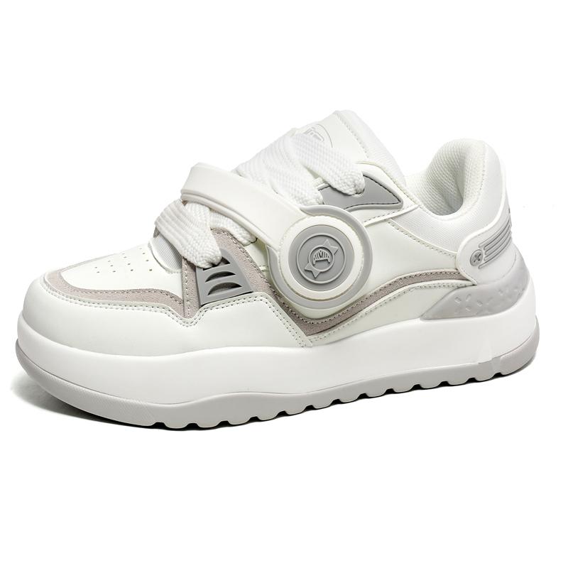 

Дизайнерские кроссовки для мужчин и женщин, осенняя обувь, модная повседневная обувь из микрофибры и кожи, с увеличенной внутренней платформой, спортивная обувь 44 серый