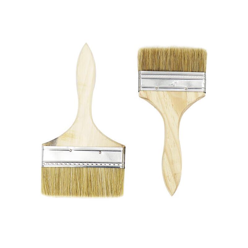 Pure Hog Bristle Paint Brush Set with Wooden Handles