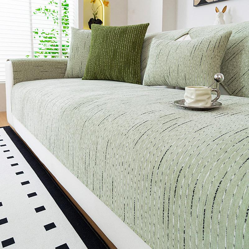 Cream Blizzard Neil Sofa Cushion Four Seasons Universal Non-Slip Cushion Cover Sofa Bed Anti-Cat Scratch Straight Row Cloth