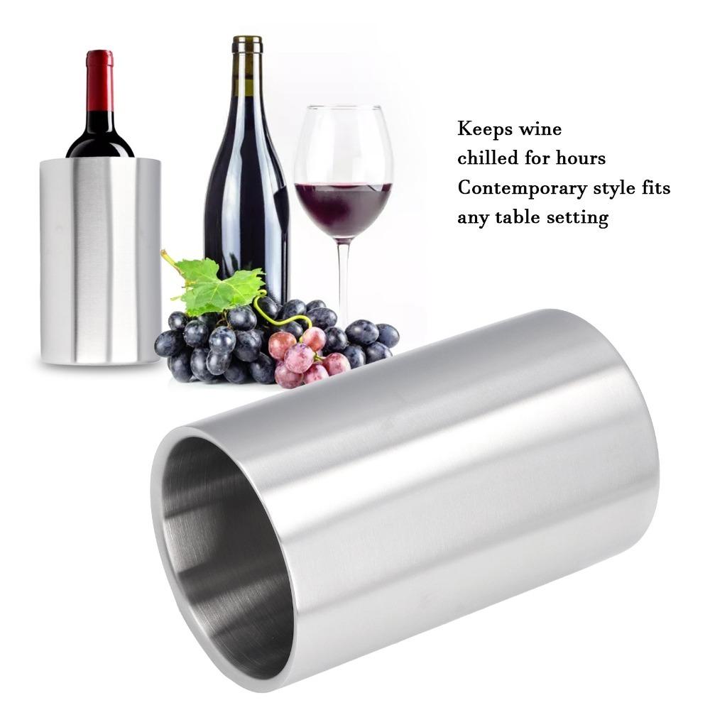 Stainless Steel Chiller Insulated Champagne Ice Bucket Wine Bottle Cooler  Restaurant