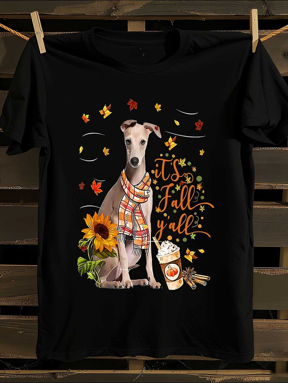 It S Fall Y all Italian Greyhound Dog Graphic T-Shirt XXXL