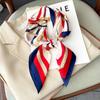Luxury Design Skinny Square Scarf Women Chain Print Foulard Neckerchief Lady Soft Satin Hairband Head Hijab Bag Ribbon Gift