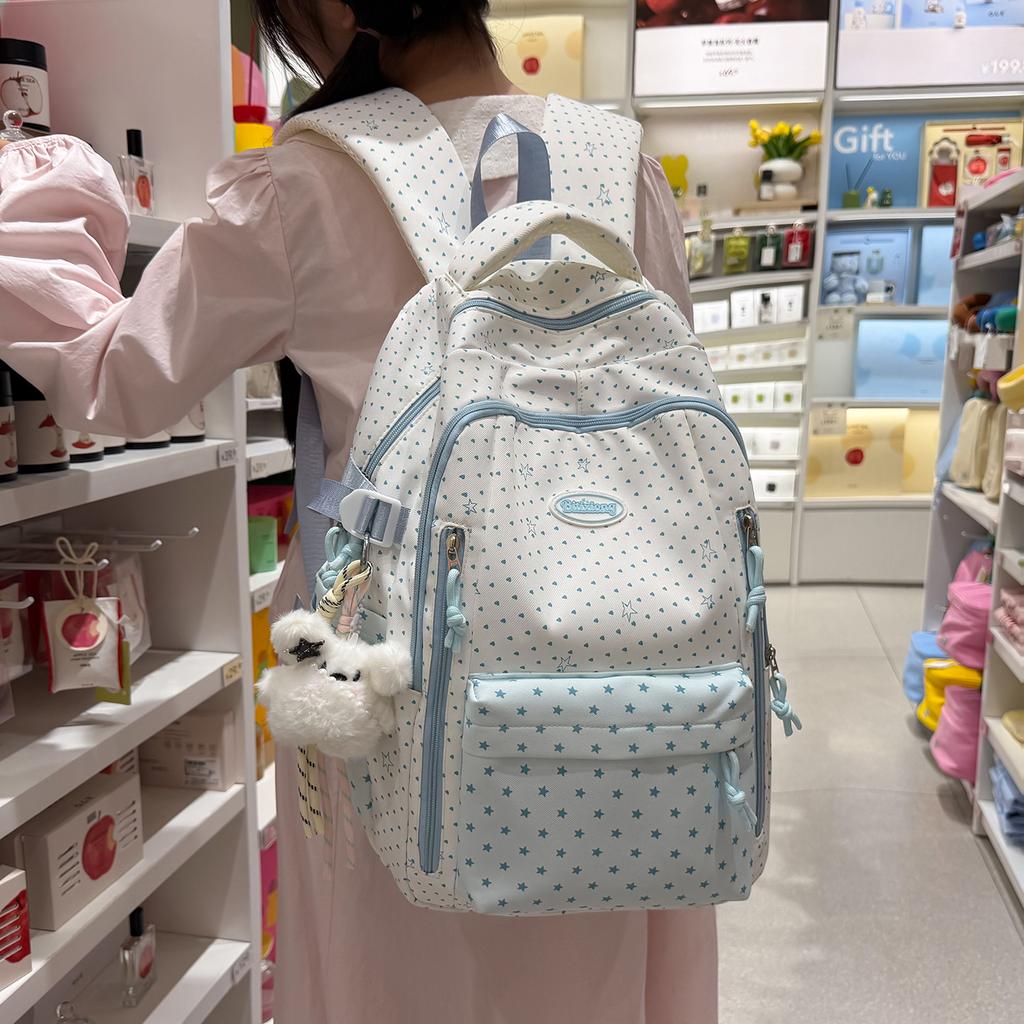 Schoolbag College Style School Bag Women's New Junior High School High Value High School Student Large Capacity Star Backpack College Student Backpack