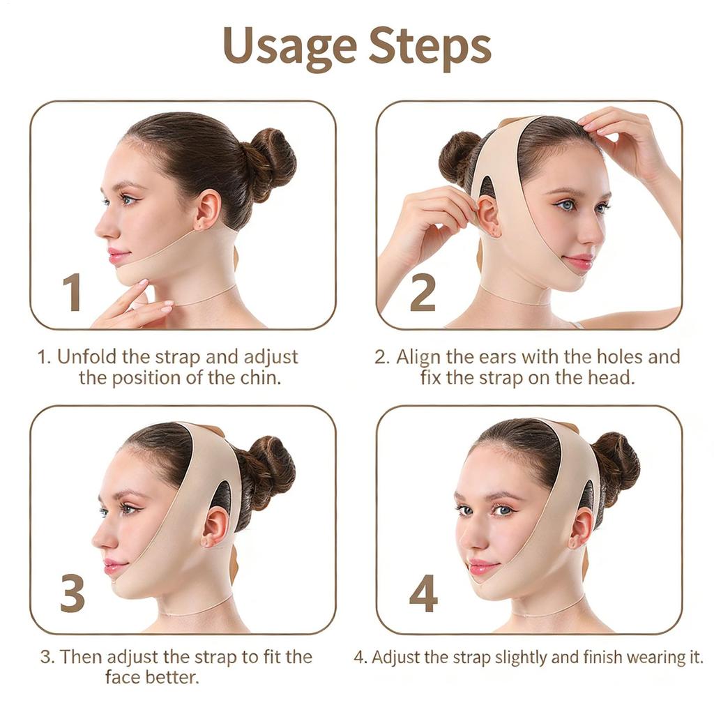 Adjustable Firming Breathable Face Slimming Strap Neck Tightening Wrap Chin Strap for Sleeping for Jawline Sculpting Women Girls