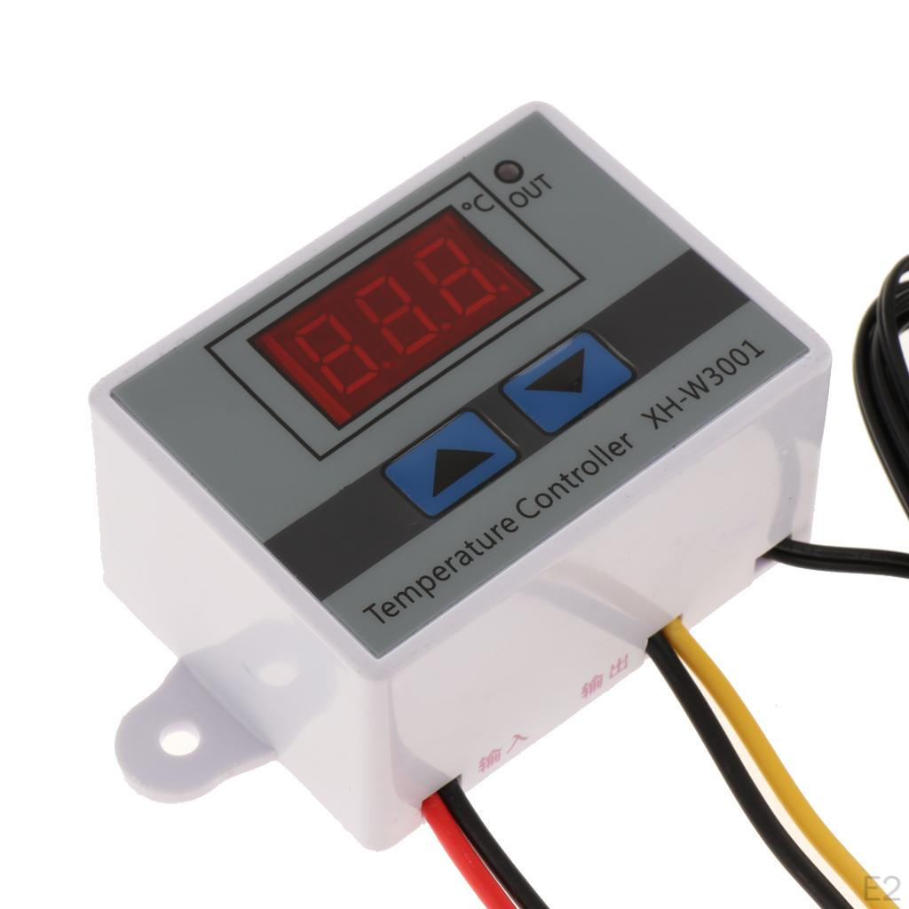 XHW3001 24V DC Digital Temperature Controller ℃ Degree NTC 10 Module Switch with Probe