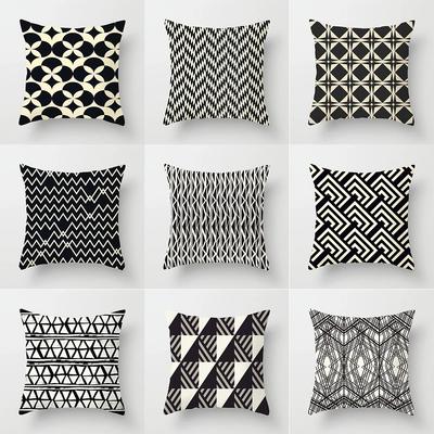 Svartvitt geometriskt abstrakt örngott Modernt enkelt Ins-stil Kudde Kreativt geometriskt mönster Hemdekoration Soffa