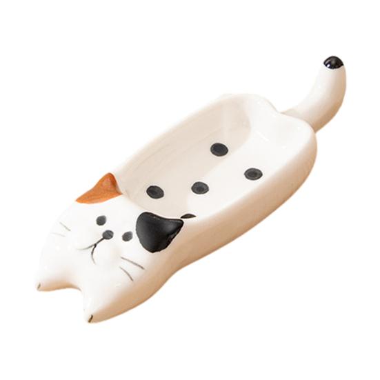 Soy Sauce Dish Cat-Shaped Mini Dipping Bowl Cute Ceramic Plate for Oil Salt Vinegar Sushi Butter Chili Jam Condiments Appetizers