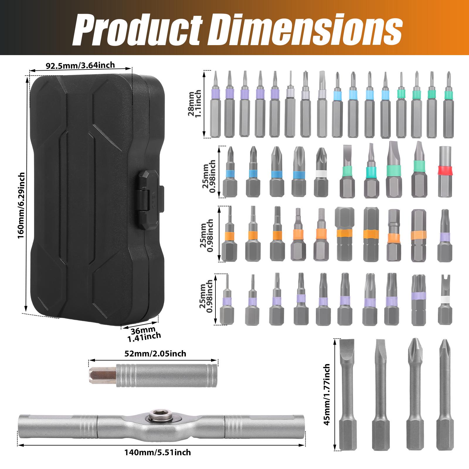 50 in 1 Magnetic Ratchet Screwdriver Set Multi Bit Combination Screwdriver Repair Kit for Furniture Computer Bicycle Repair Tool