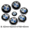 XKUGH1 For BMW New 2025 New 7pcs Car Front Emblem 7pcs Car Front Emblem Rear Badge Wheel Hub Cap Sticker for E46 E90 E60 F10 F11 F20 F3