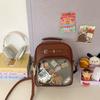 Large capacity sweet dopamine small backpack transparent bar bag two-dimensional student crossbody backpack contrasting colors