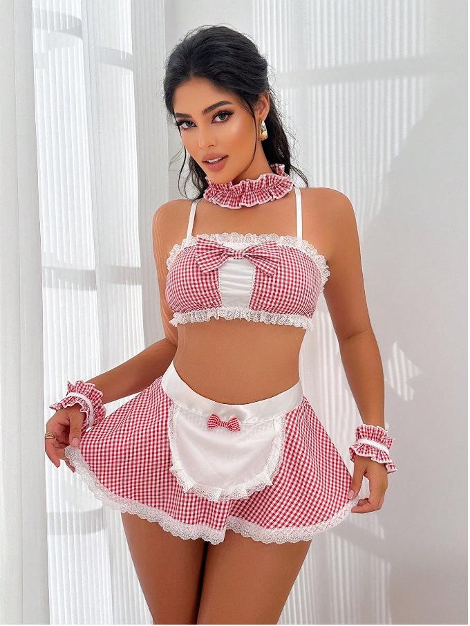 European & American Sexy Maid Uniform Lingerie - Tempting Semi-Transparent Pajamas