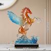 Transparant Pegasus Standbeeld Ornament, Gevleugeld Paard Hars Ambacht Standbeeld, Geschikt voor Huis, Woonkamer, Kantoor, Bureau Decoratie