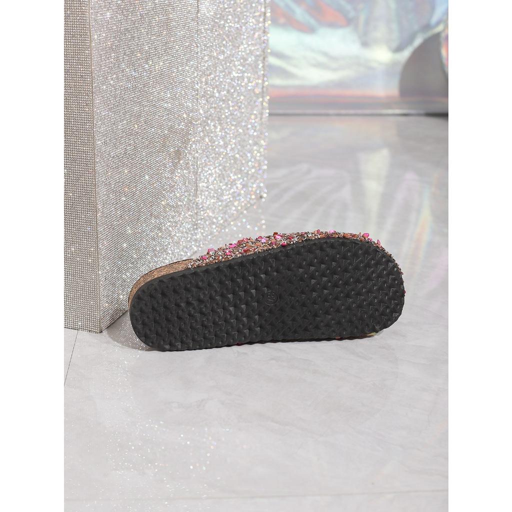 Baotou Brick Slippers, Women's Shoes, Sequins, Semi Slippers, Soft Soled Shoes, Casual Shoes, Non Slip Shoes, Sandals