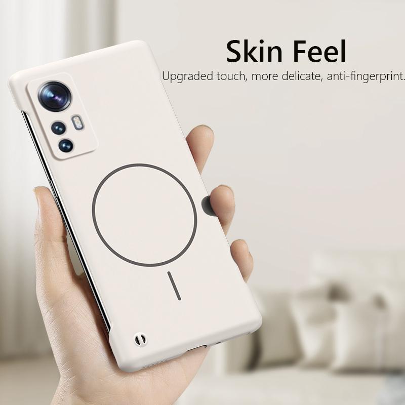 For  Frameless Magnetic Wireless Charging Phone Case For Xiaomi 12 Pro 12X Xiaomi12 Pro G Slim Hard Back Cover