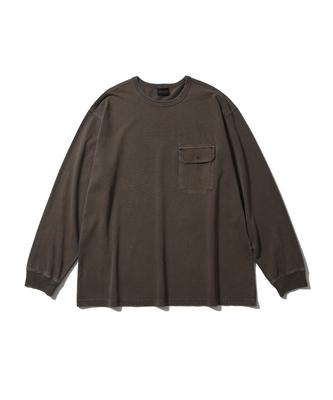 Haebeuopeudyuti Dyed Pocket Long Sleeve T-Shirt (Mocha)