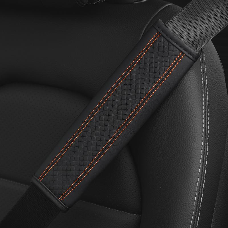 Car Accessories Seat Belt PU Leather Safety Belt Shoulder Cover Breathable Protection Seat Belt Padding Pad Auto Interior