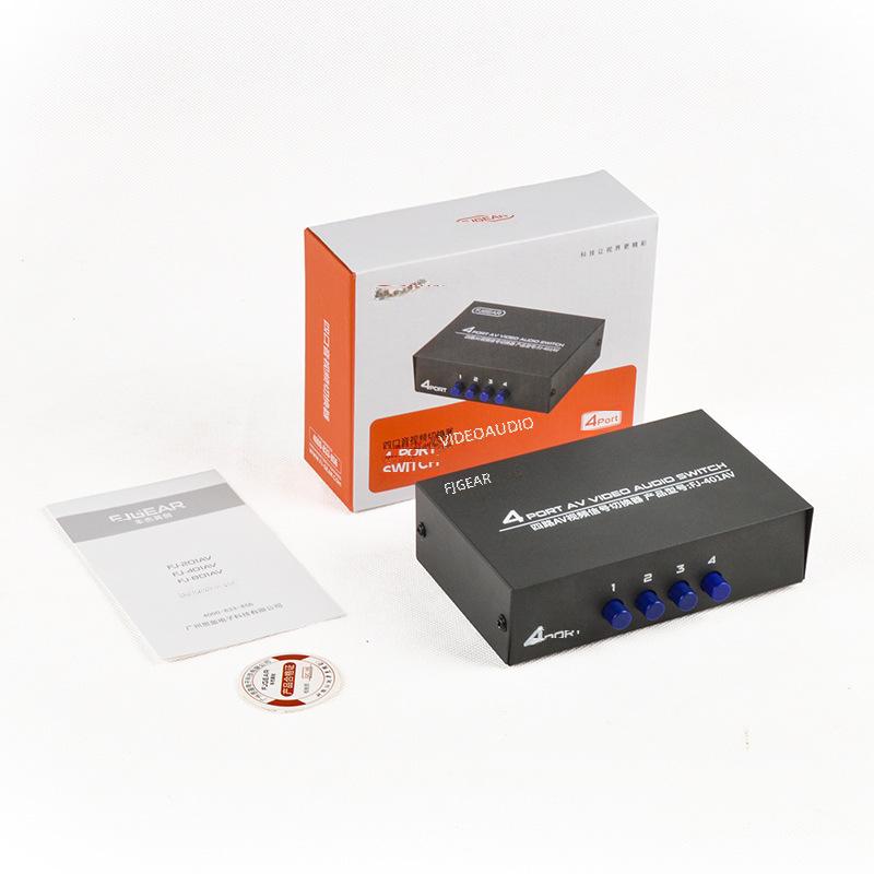 4-Input 1-Output AV Switcher with Lotus Head Interface