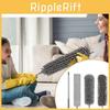 Fiber Material Telescopic Duster With Flat Head For Furniture And Ceiling Dusting