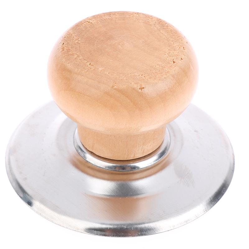 

Деревянная крышка для кастрюли с ручкой, кухонные аксессуары, универсальная сменная крышка с защитой от ожогов