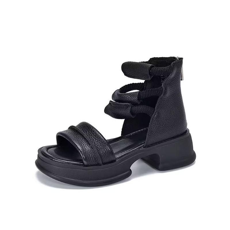 

Повседневные женские туфли на танкетке в римском стиле 39 чёрный