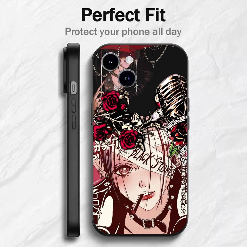 Japan Anime Nana Oosaki  Phone Case For 17 16 15 14 13 12 11 Mini XS XR X 6S 6 Pro Max Plus Black Soft Cover