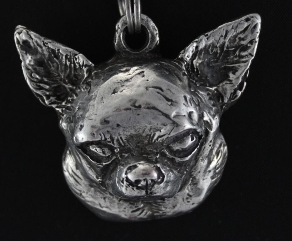 Chihuahua Kurzhaar, Chihuahua Glatthaar - Hundekette in Geschenkbox, versilbertes Medaillon für Hundefans, auffälliger Anhänger der Marke Art-Dog