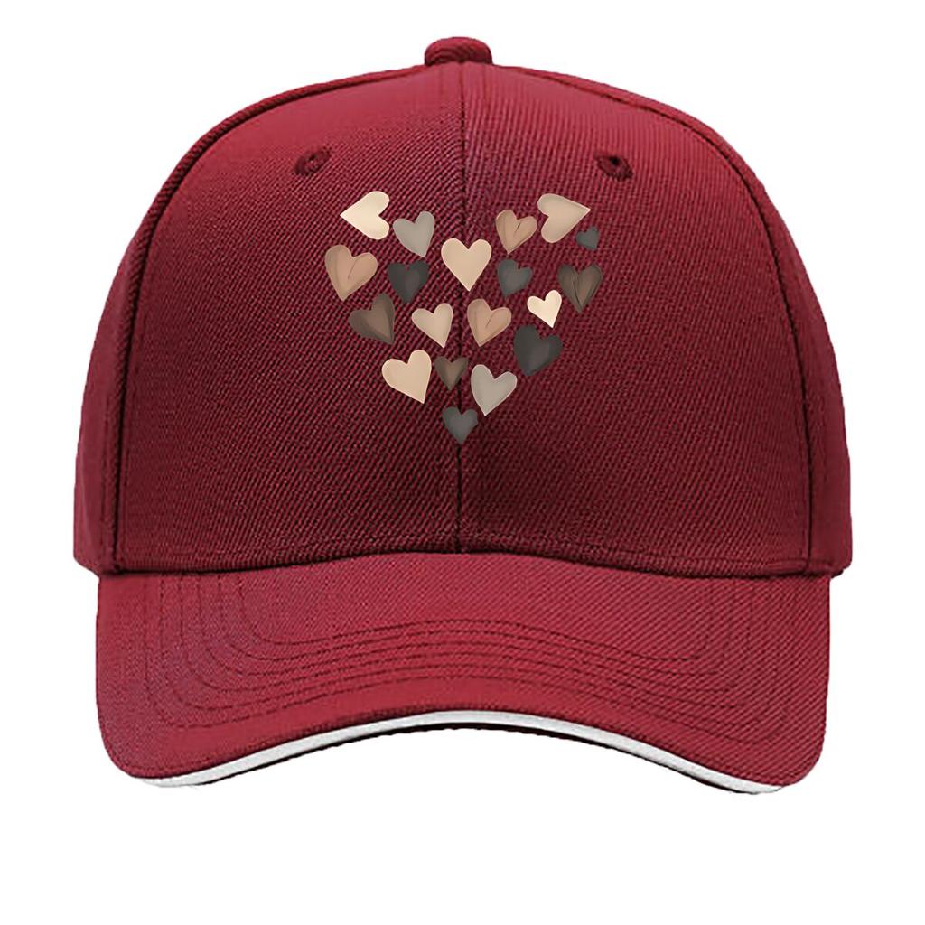 Neutral  Tone Heart Art Home Wall Decor Hip Hop Hat Fashion Outdoor Sports Sandwich Baseball Cap